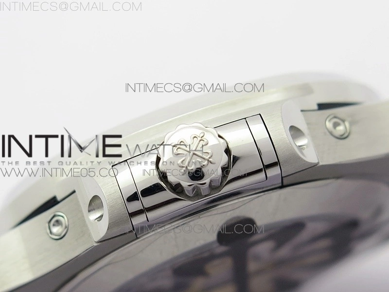 NAUTILUS 5726 SS GRF 1:1 BEST EDITION WHITE DIAL WORKING ANNUAL CALENDARON BLACK LEATHER STARP A.324 V2